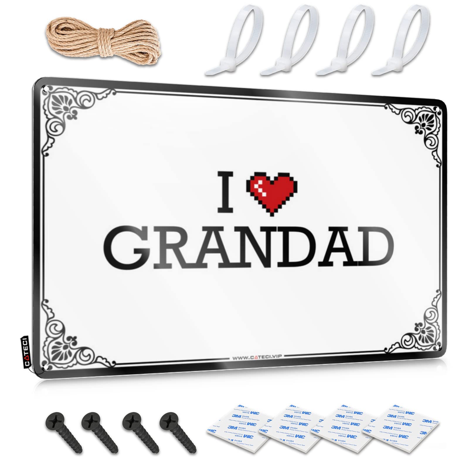 Retro Wall Decor Simple Beer Home Decor - I Love Grandad Fun Rustic Style Artwork For Deck(30X40CM)