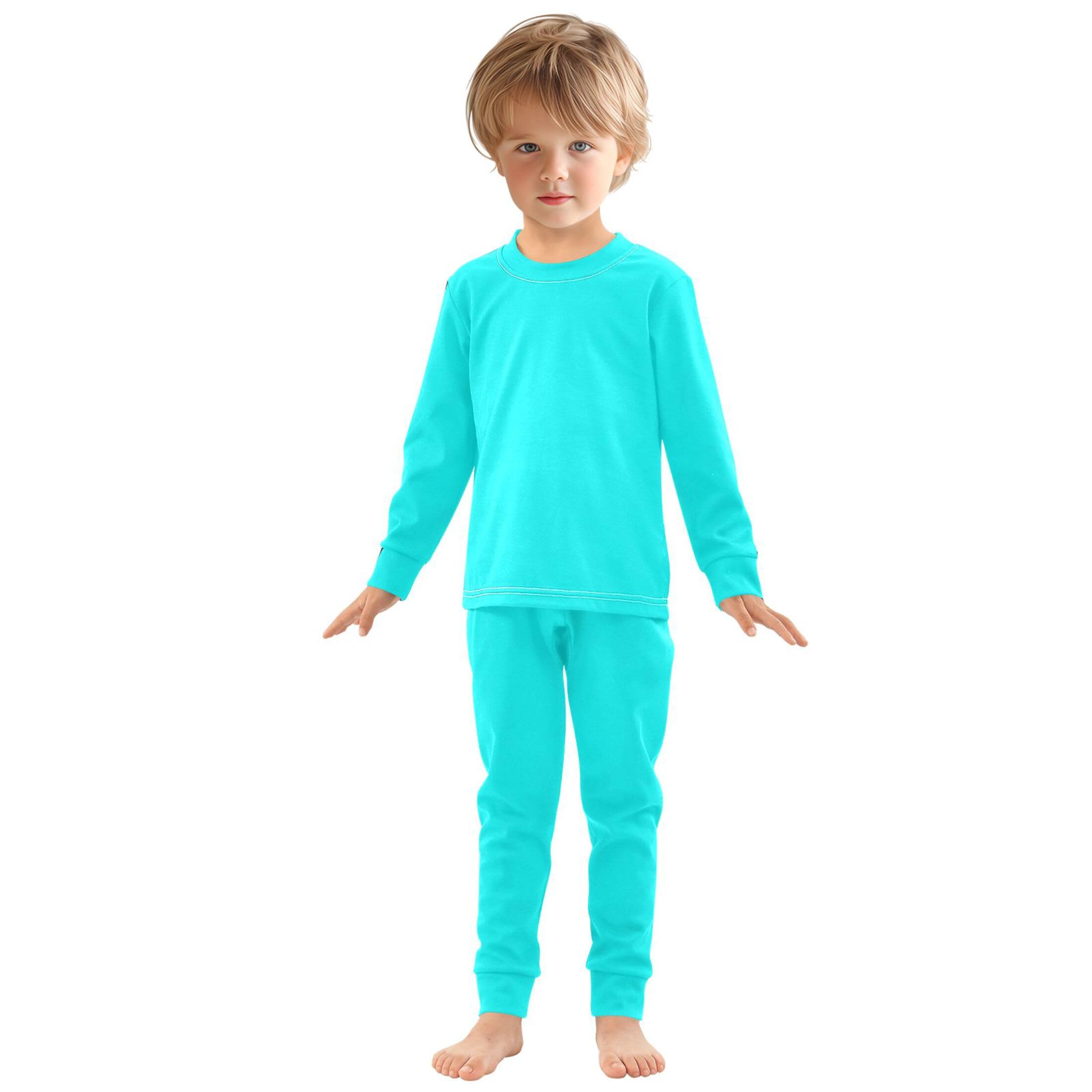Aqua Long Sleeve Pajamas Set Sleepwear Jammies 2pcs Set Pjs Aqua