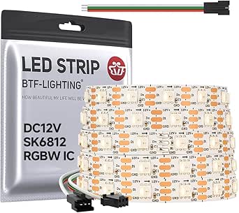 BTF-LIGHTING WS2811 IC=RGB IC Addressable Dream Color LED Strip 16.4FT 30LEDs/m 10Pixels/m Non-Waterproof Black PCB Flexible DC12V Chasing Effect For Indoor Home Decor(No Adapter Or Controller - View #7