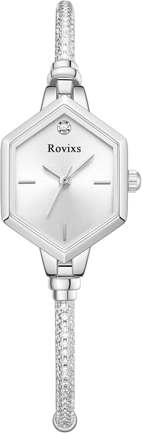 Delicate Crystal Bracelet Watch for Her, 3ATM Water-Resistant Analog Timepiece, Anniversary Present for Wife/Daughter/Mom - Image 2