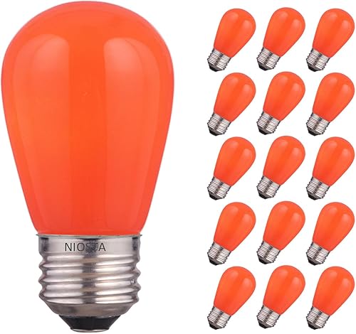 Miniatura 8 de Bombillas incandescentes de repuesto S14, 15 unidades, color morado transparente, bombillas E26 de 11 W para luces de cadena de exteriores