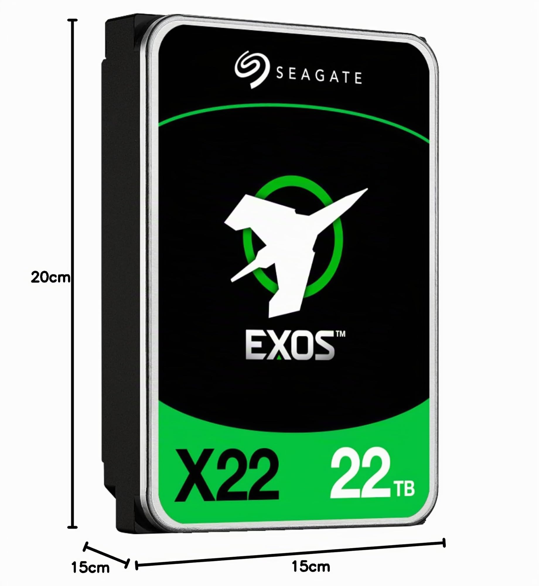 Seagate Exos X22 Enterprise, 22TB HDD, CMR 3.5", Hyperscale SATA 6GB/s, 7.200 U/min, 512e, 4Kn FastFormat (ST22000NM001E)