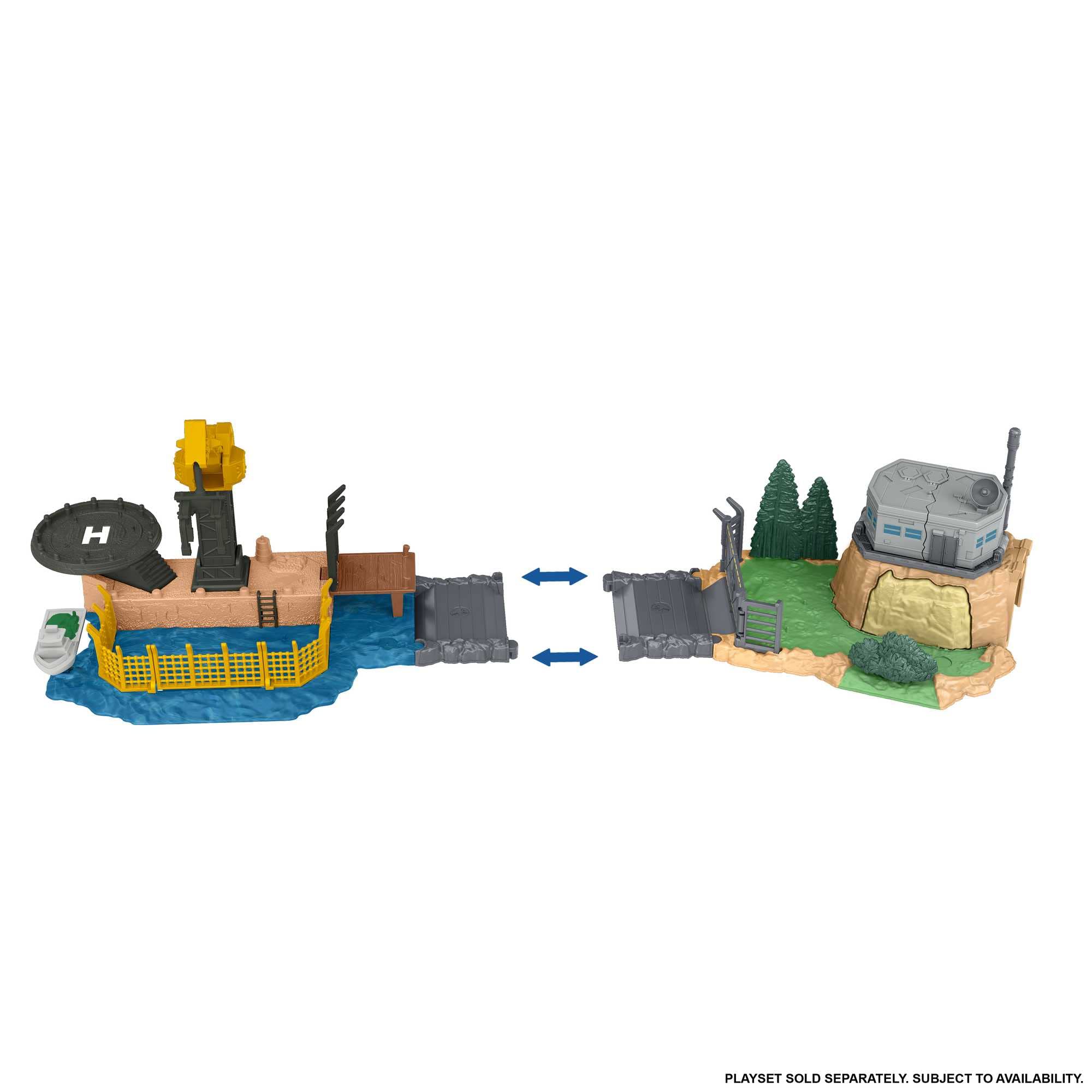 Jurassic World: Dominion Chaos w porcie Minifigurki Zestaw z 2 minifigurkami dinozaurów, kilkoma obszarami zabawy, wyrzutniami i „łamiącymi się” elementami, prezent dla dzieci od 4 roku życia, HFF11