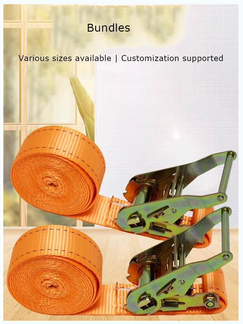1 Piezas De Correas De Sujeción De Trinquete 38 Mm con 300 Kg De Capacidad De Juego De Correa De Trinquete Ajustable Simplemente Asegure Las Correas con Cargas(Thickened,3.8cmx2.5m/1.49x98in)