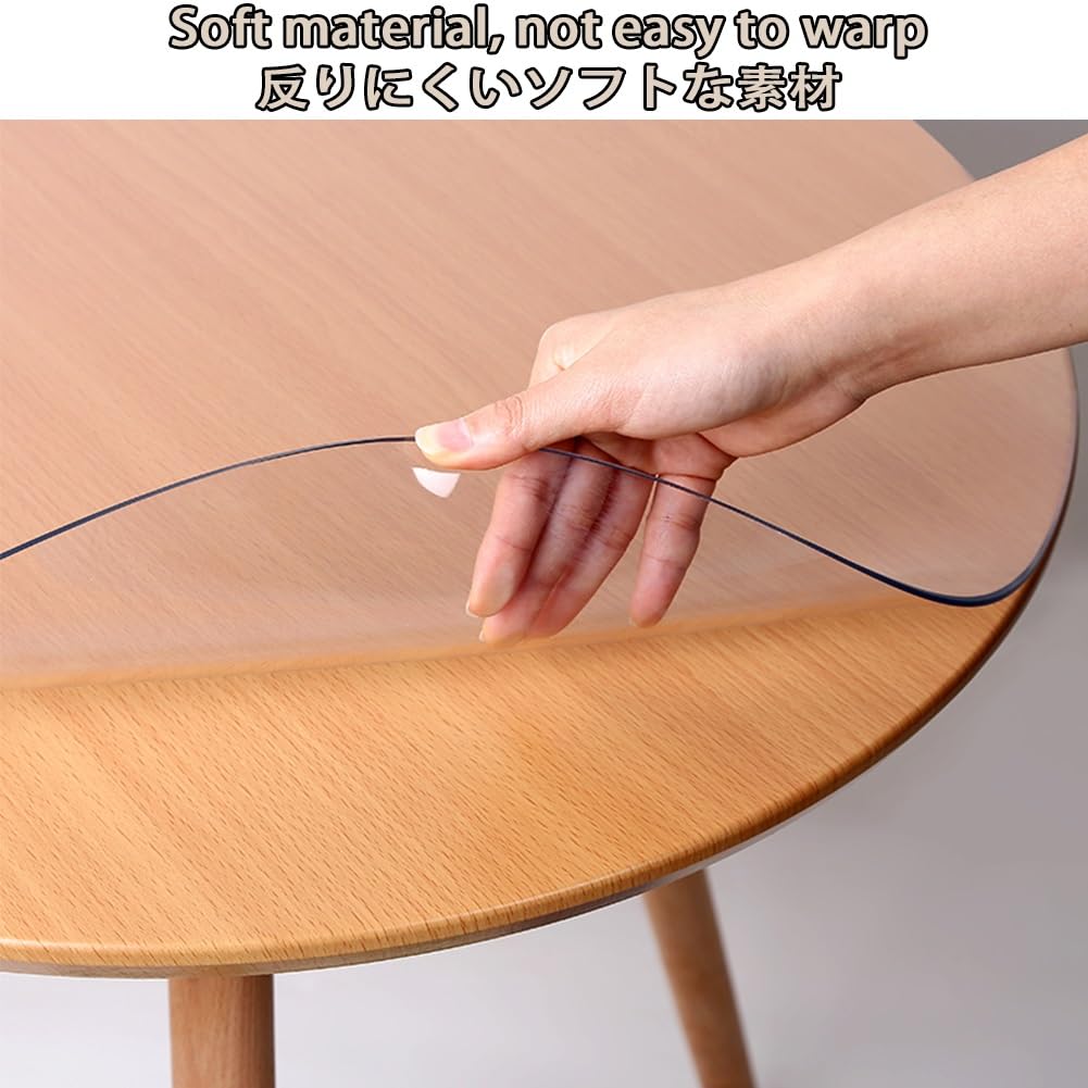 Spessore 1mm Multiuso PVC Tappetino Protettivo per Soggiorno Impermeabile Rotonda Tappetino Scrivania per Studio AntiGraffio Tappetino Rotonda per Sedia Scrivania per Laminato(Frosted,150cm)