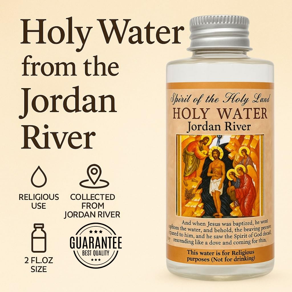 Myrrh Anointing Oil & Holy Water from Jordan River Holy Land Gift Set | Blessed in Jerusalem, Religious Biblical Oil for Prayer, Box & Blessing Card Included