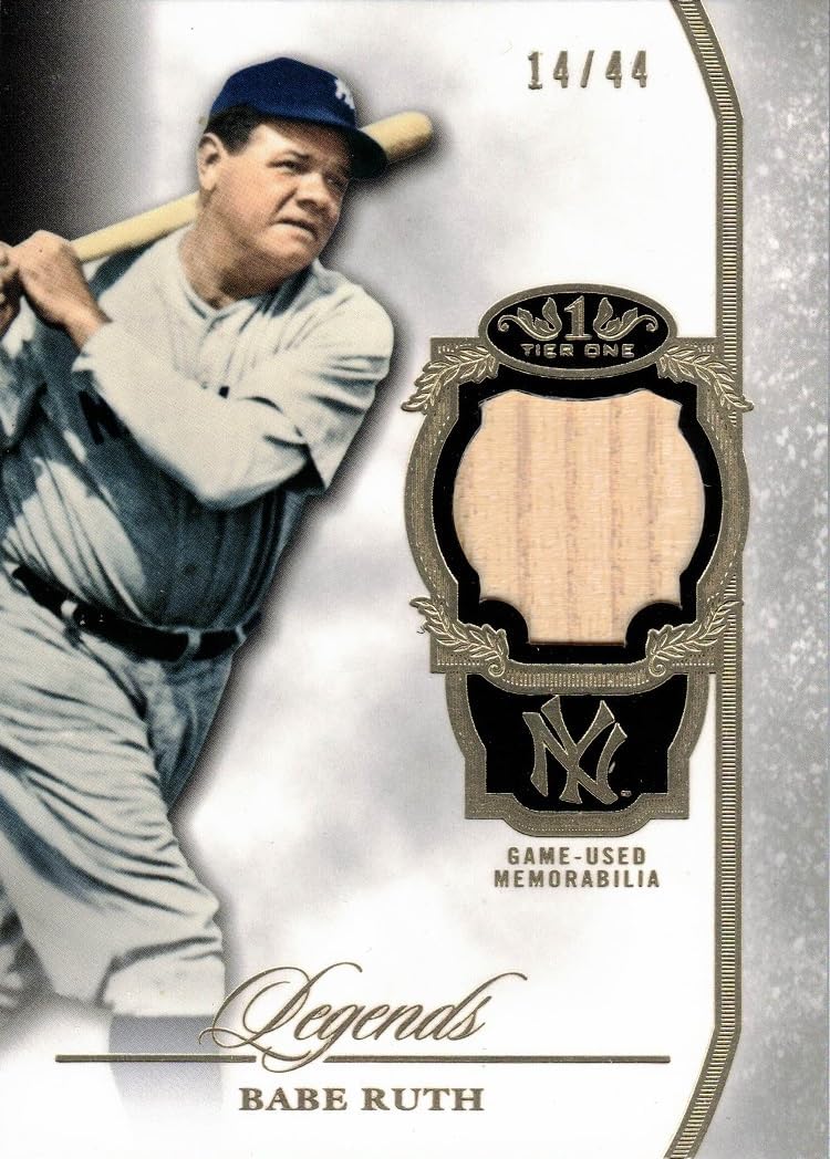 2013 Topps Tier One Relics #TORL-BR Babe Ruth Game Used Bat Baseball Card - Only 44 made!