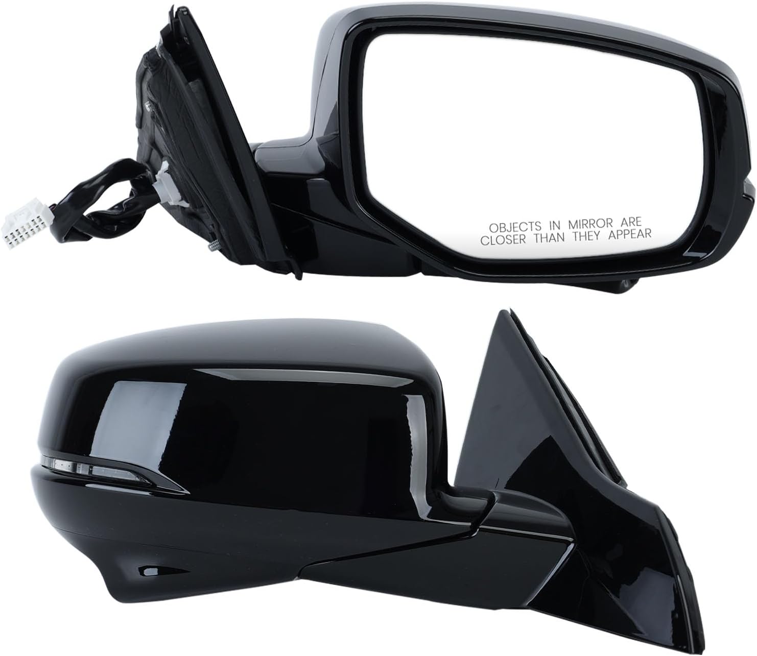 Passenger Side Mirror Compatible with Honda Accord Sedan 2013-2015 with Camera Power Glass Heated with Turn Signal Manual Folding Right Door Mirrors Replaces #76200T2GA42ZC 12 Pins (Black)
