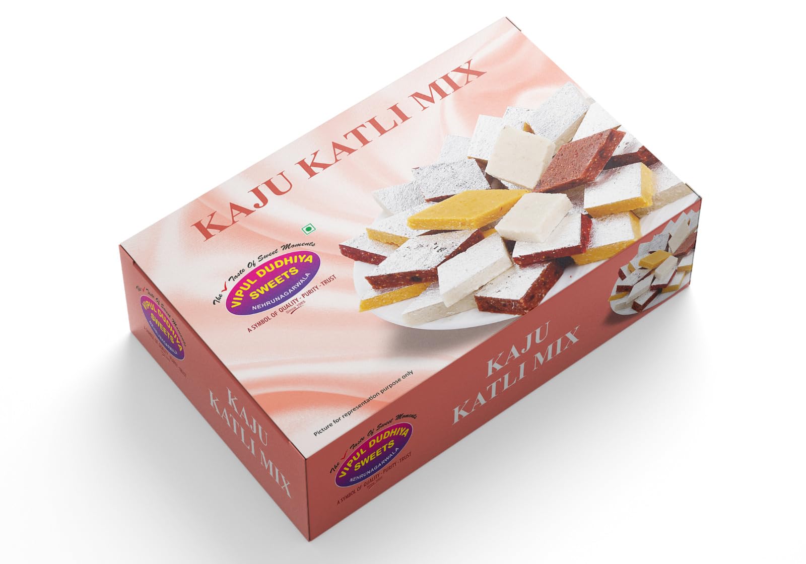 VIPUL DUDHIYA SWEETS Kaju Katli Mix | Authentic Indian Cashew Sweet in Diamond Form | Fresh and Healthy Cashew Nuts || Kaju Sweets || Kaju Burfi (KAJU KATLI MIX - 500GM)