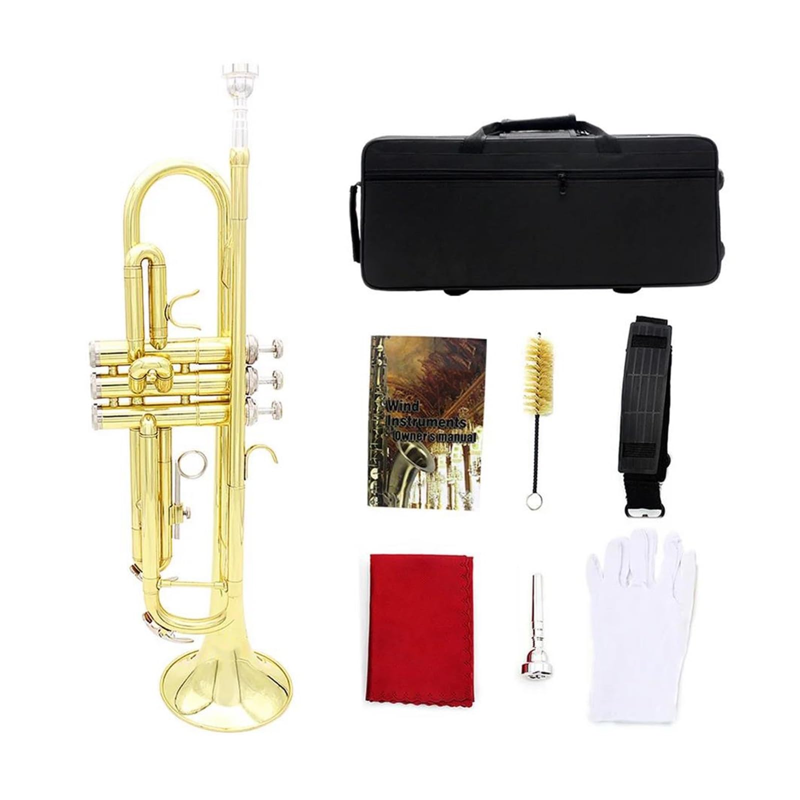 Profesjonalna Trąbka Trąbka Bb Płaski Instrument Dęty Blaszany Duży Kaliber Tuba Z Ustnikiem W Pudełku Akcesoria Do Instrumentów Muzycznych (Color : 011)