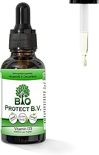 Vitamin D3 Tropfen 5000 IE - 50 ml - Bio Protect - In MCT-Öl aus Kokos - Vegetarisch, Depot-Wirkung, Für Kinder & Erwachsene