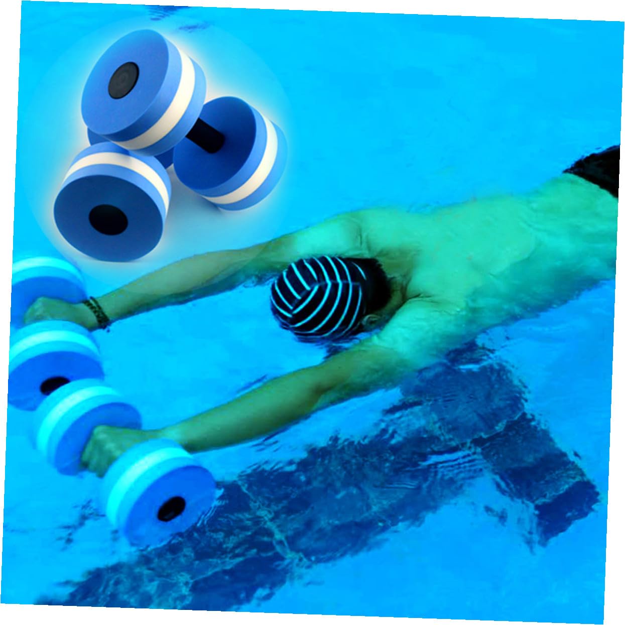 BESTonZON 2pezzi Manubrio Galleggiante Eva per Aerobica in Acqua Bilanciere Acquatico Attrezzatura Fitness per Braccia Spalle Bicipiti Cardio Gambe Piscina Spa Colore Casuale