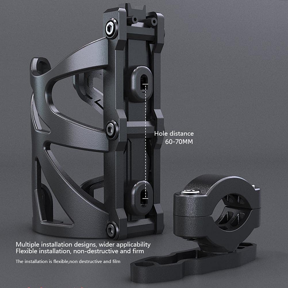 Henoot Bicycle Bottle Holder Mountain Bike Drink Holder Water Cup Holder Lightweight Aluminium Alloy Drink Cage with Screws and Tool for Outdoor Activities Motorcycle Black - Image 3