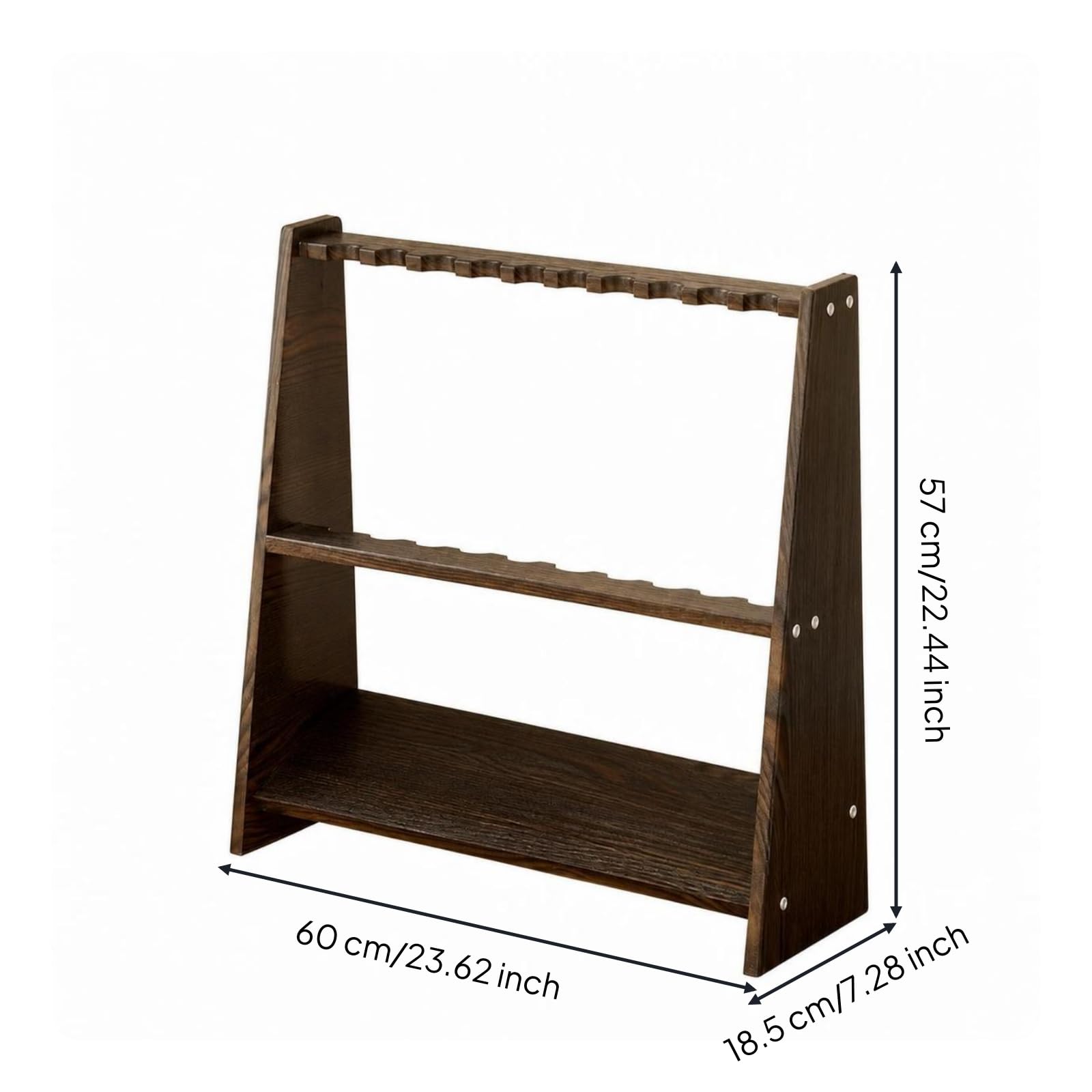 Porta Stecche con Ripiano Autoportante, Nero, 10-Fori