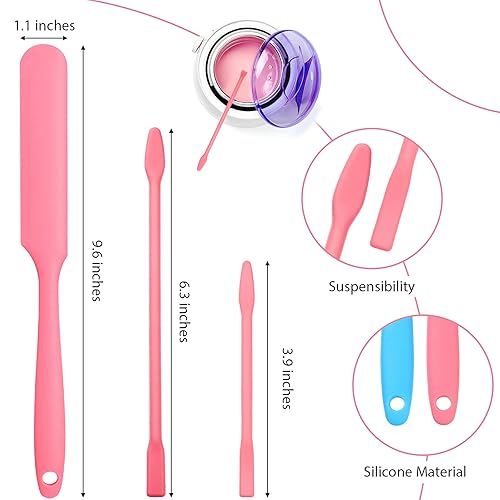 Miniatura 4 de Patelai 12 palitos de cera de silicona para depilación, aplicador de silicona reutilizable, raspadores de diferentes tamaños, palillos duros para