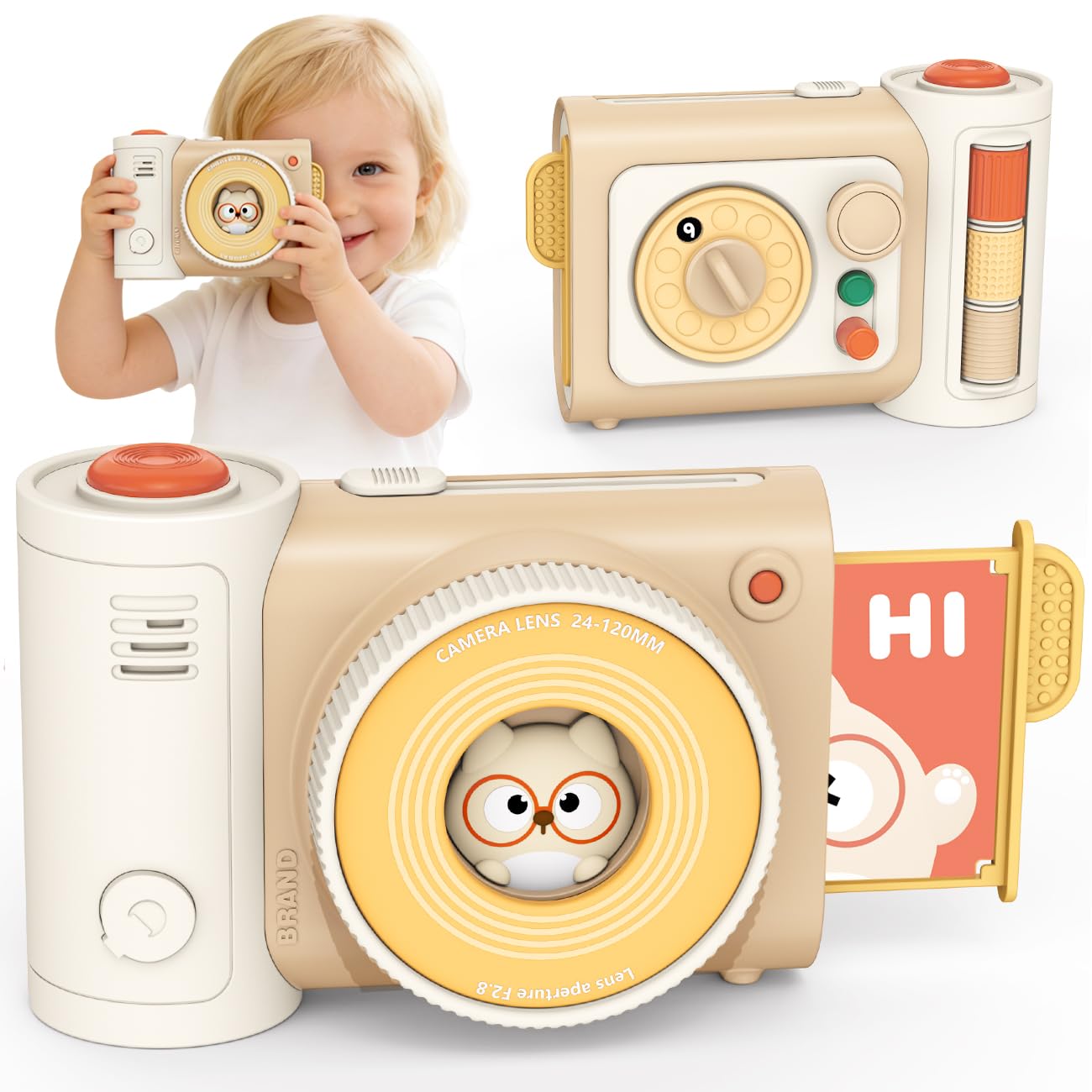 Sensory Toys for 1 Year Old, Montessori Toys for 1+ Year Old Boys Girls, Baby Toys Camera for Pretend Play, Travel Activity Cube for Toddlers 123, Birthday Gifts for 2 Year Olds Girls Boys