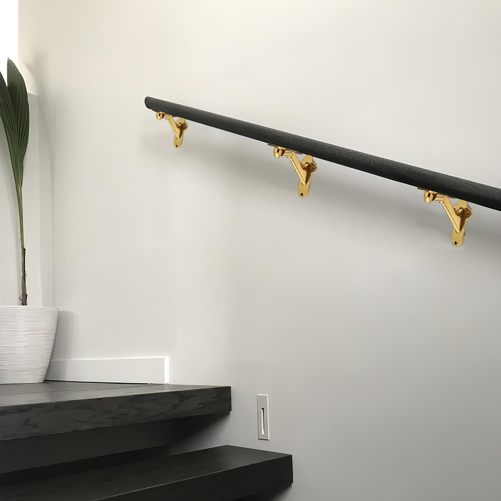 Polished Gold Handrail Bracket - ST342, Zinc Alloy — KHTUMEWARE