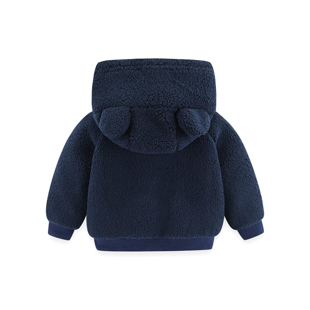 Bébé garçons filles dessin animé polaire veste à capuche manteau avec oreilles chaud vêtements d'extérieur manteau Zip Up manteau