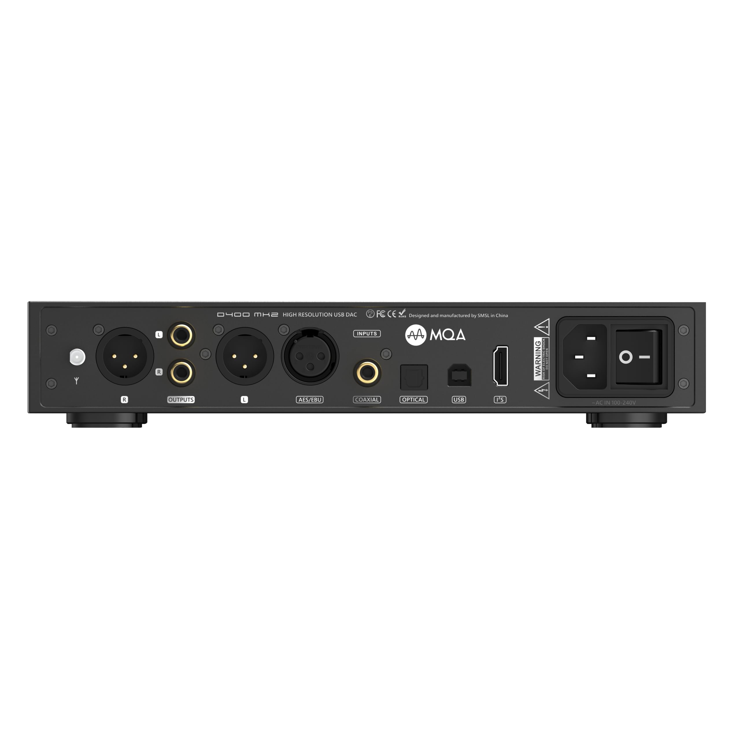 SMSL D400 MK2 Hi-Res DAC, dekoder MQA DSD512 XLR RCA przetwornik audio Hi-Res DAC z chipem AK4499EX, dekodowaniem MQA, DSD512, LDAC, Bluetooth, XLR i RCA do komputera stacjonarnego Hi-Fi Audio