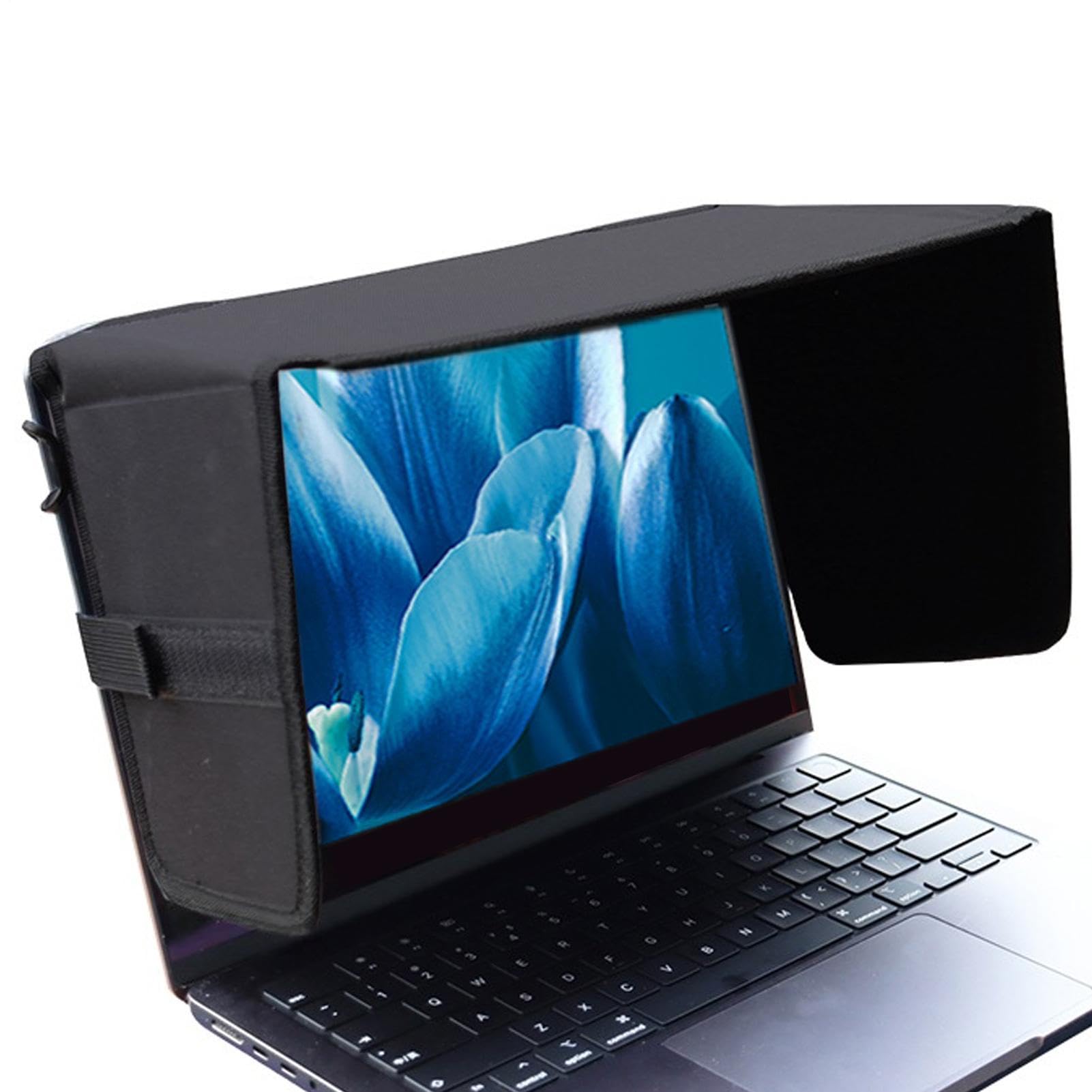 Generico Laptop Sun Shade Computer Anti-Glare Screen Visor 600D Oxford Cloth Foldable Privacy Sun Shield for Working Outside Travel