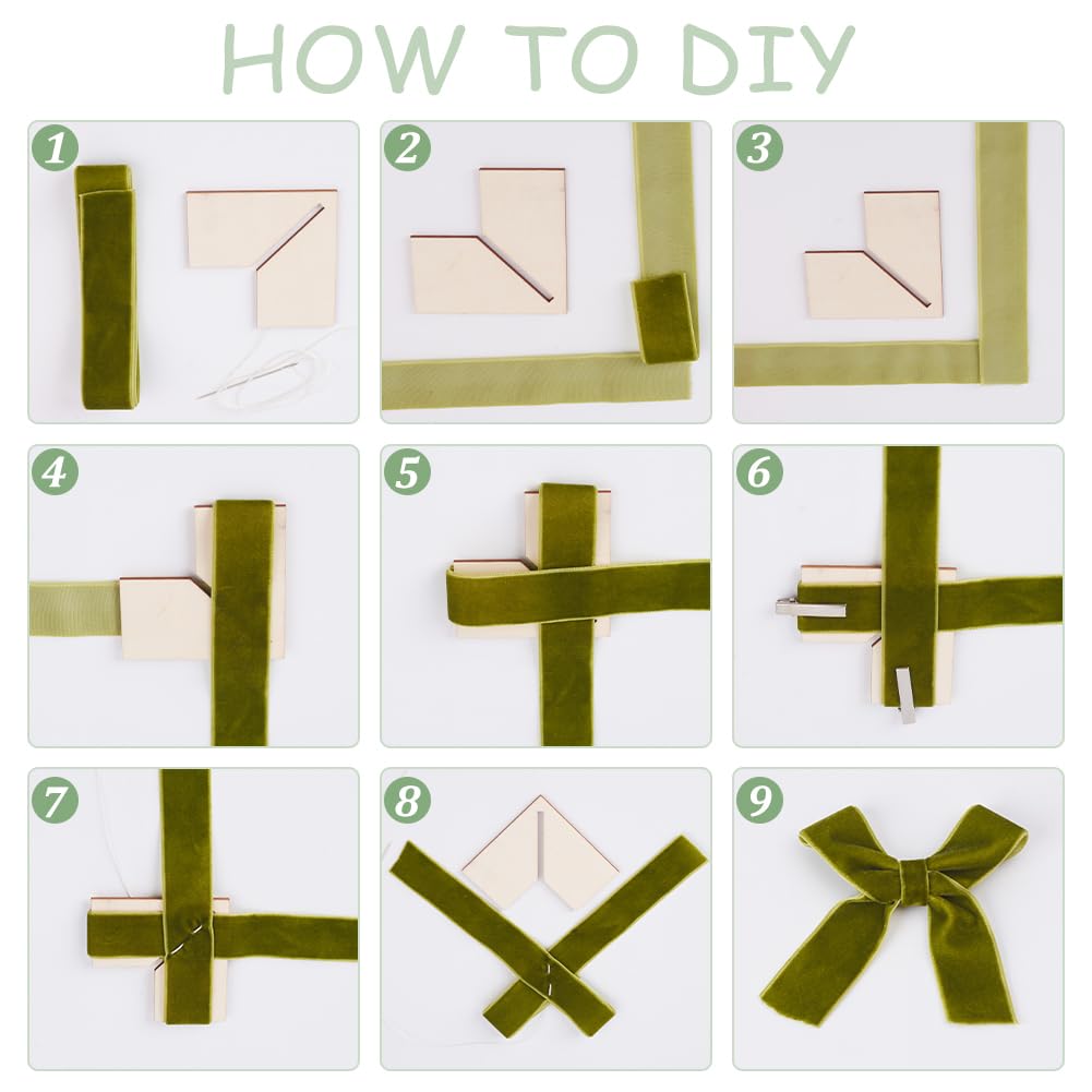 AHANDMAKER 4 Dimensioni Rettifica Maker Templates, Ribbon Bows Making Tool Legno Rettifica Cravatta Tavole Artigianato Strumento di Cucitura per Capelli Levigatura Archi Fai da te