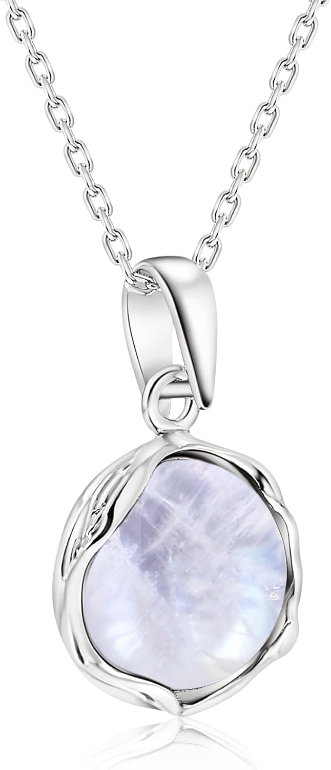 925 Sterling Silver Gemstone Necklace Women - Gemstone Pendant Necklace Silver- Birthstone Necklace - Silver Jewelry for Women- Minimalist Jewelry- Birthstone Necklaces