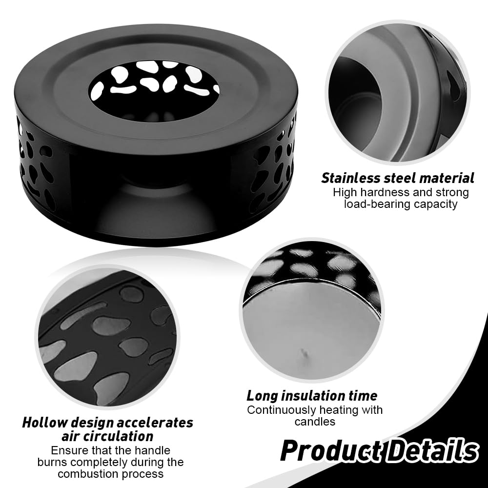 Calentador de Tetera Acero Inoxidable con Pinzas Base Redonda para Té Café