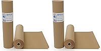 Vista 13 de Bryco Goods (Paquete de 2) Rollos de Papel Kraft Marrón para Embalaje - 18" x 100' (1200") - Suministros de Mudanza, Envoltura de Regalos, Artes