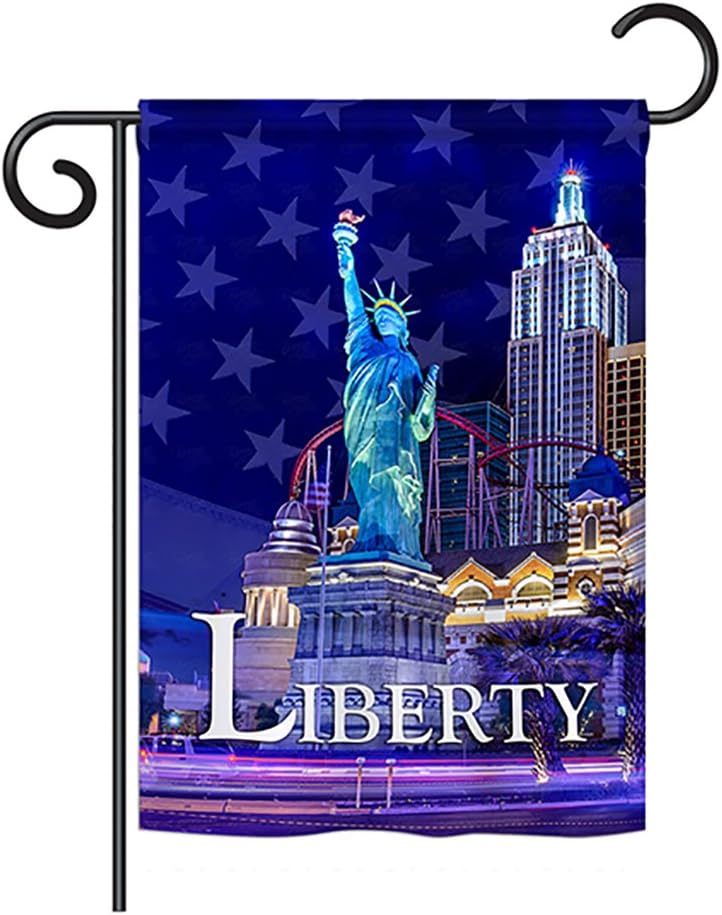 Freedom of Liberty Garden House Flags Set Americana Star and Stripes Patriotism Independence Memorial United State American Small Decorative Gift Yard Banner Double-Sided Made In USA 28 X 40