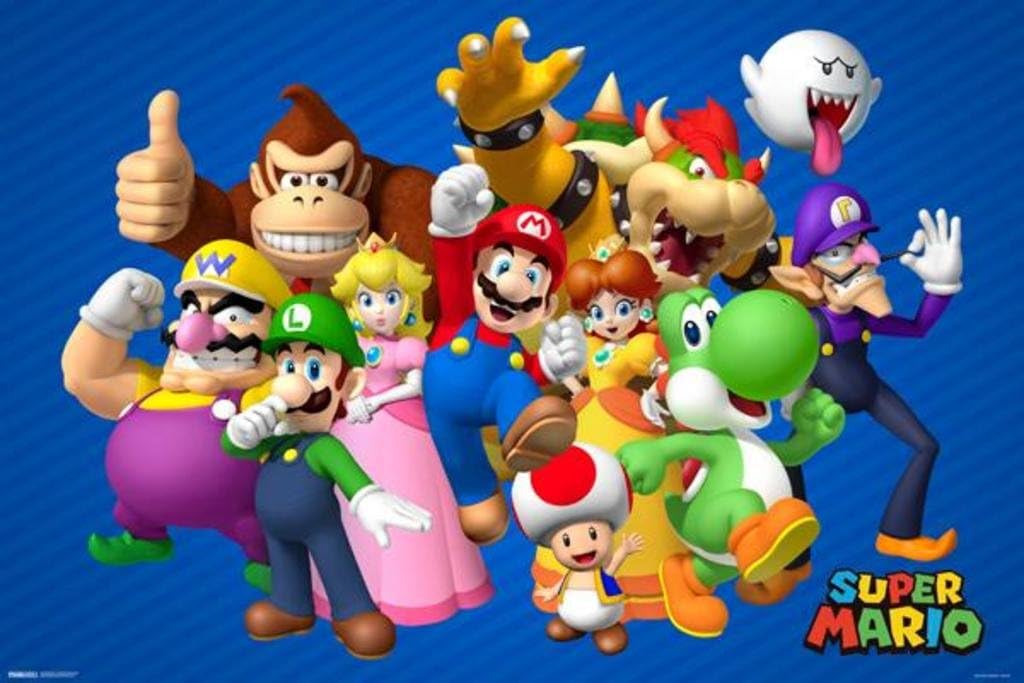 Pyramid America Super Mario Bros Characters Nintendo Video Game Gaming Cool Wall Decor Art Print Poster 36x24