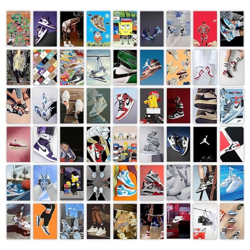 Image of SG Pack of 54 Sneakerhead Aesthetic Wall Collage Kit Posters - 4 x 6 Inches Posters for Wall Decoration - Wall Art For Bedroom, Office, Living room, Dorm room