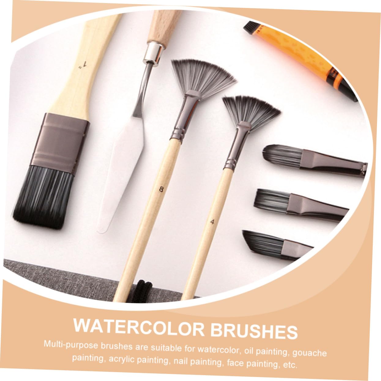 24 Pinceles de Nailon para Pintura al Óleo y Acuarela, Set Profesional para Artistas