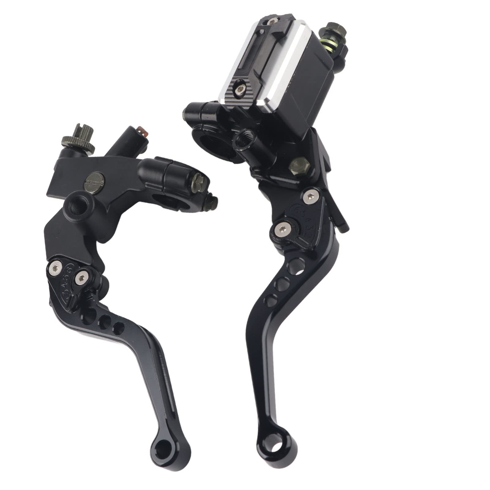 Kit Hydraulique Embrayage Moto Guidon 22 Mm – Levier Court 2 Doigts Réglable Confort – Noir – Gauche + Droit