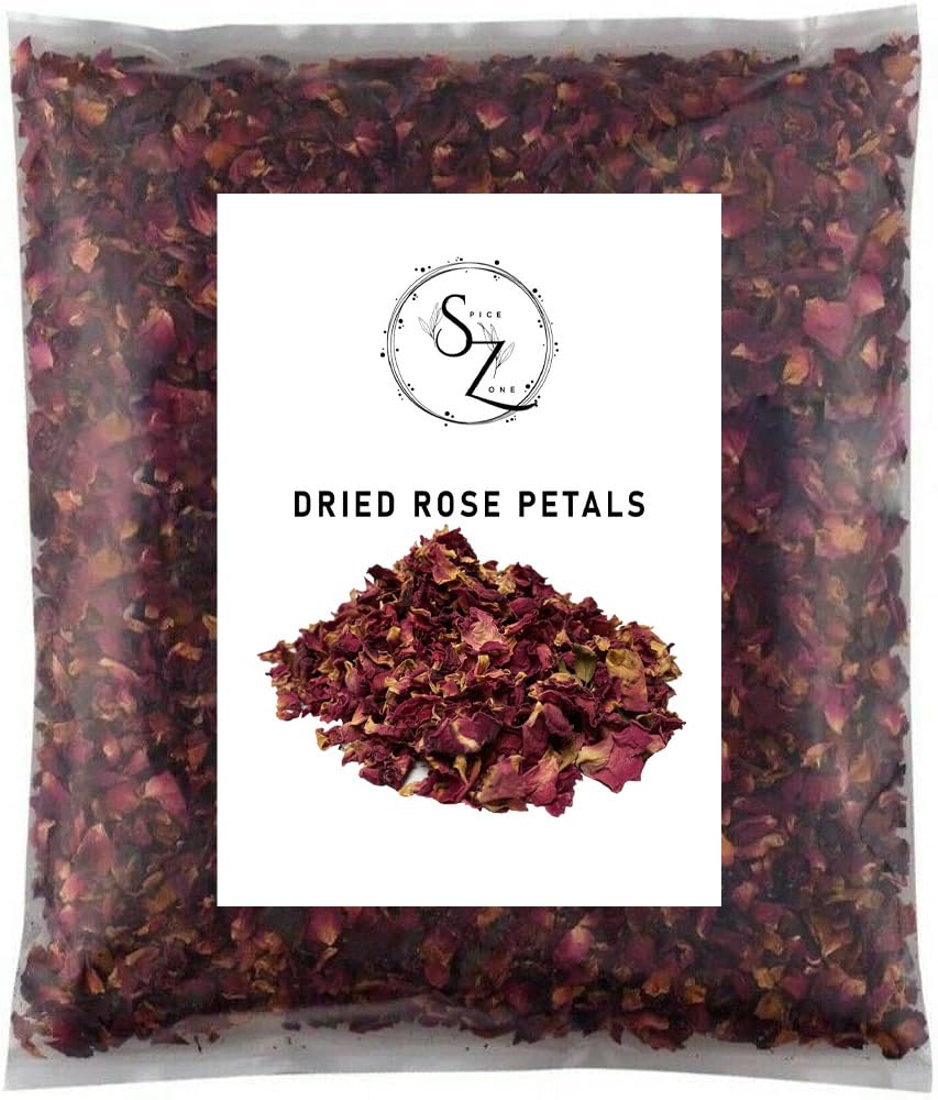 Spice Zone Dried Rose Petals, Edible, Natural for wedding Confetti, Premium Quality (50 gram)