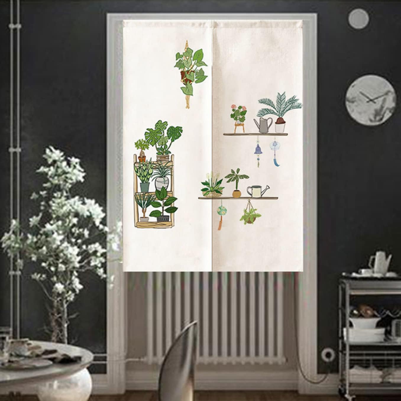 NASFH 北欧 のれん シンプル 暖簾 おしゃれ 和風 モダン 間仕切り カーテン 目隠し カラー7 突っ張り棒 カーテン 断熱