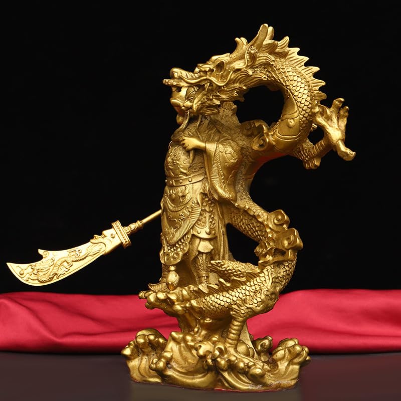 Posąg Buddy do wnętrz kult posągi Buddy Dom Mosiężna statua Guan Gong Ozdoby Bóg bogactwa Guan Yu Figurka Feng Shui rzeźba medytująca statua Buddy Statua Rzeźba
