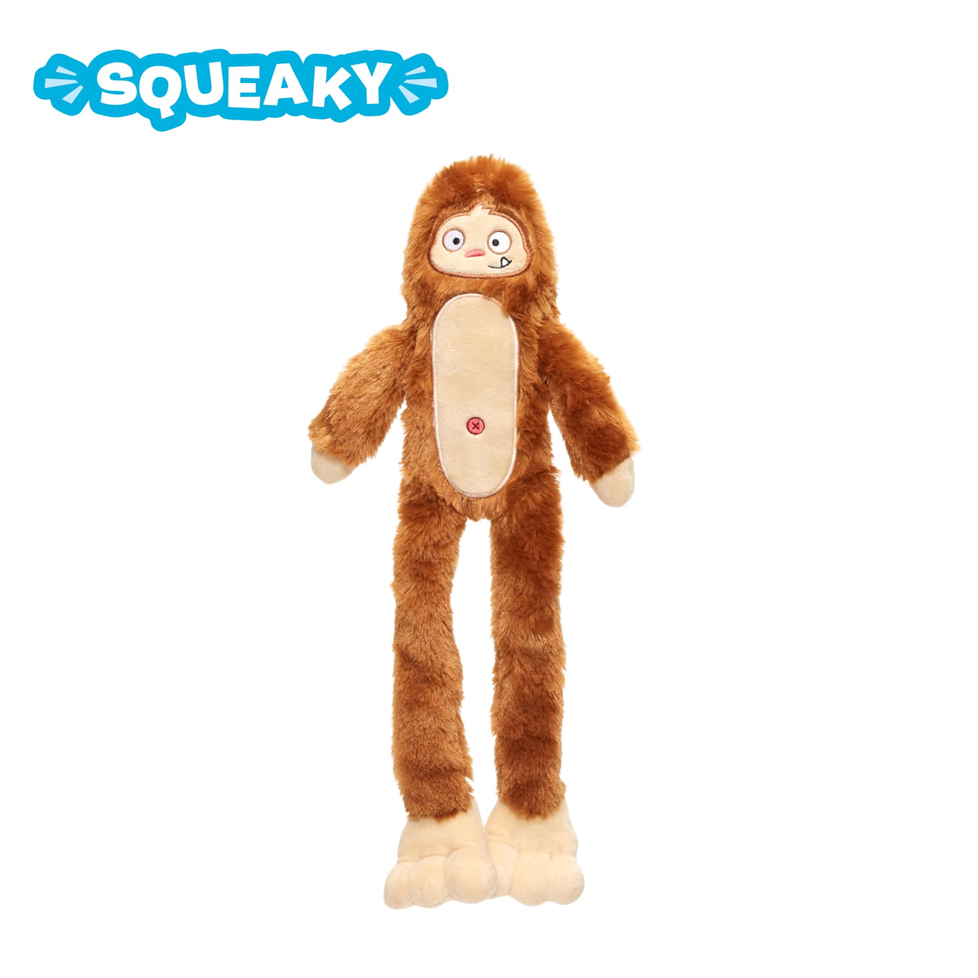 BARK Dog Toy Hairy Henderson Sasquatch Squeaky Plush Toy for Dogs Crazy Crinkle Long & Strong Hair for Dogs That Love to Shred Whip-N-Flip Limbs to Tug - Image 2