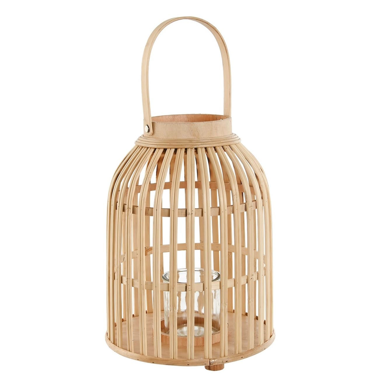 Farol portavela de Bambu Natural de Ø 22,5x22,5x30 cm