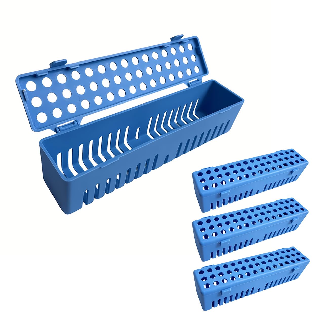 Dental-Autoklav-Sterilisatorbox, große Kunststoff-Sterilisationskassetten, Zahninstrumentenregal, Kassettenablage für Zahnärzte, medizinische Werkzeuge, Tattoos, Nägel (Upgrade-Version, 4 x