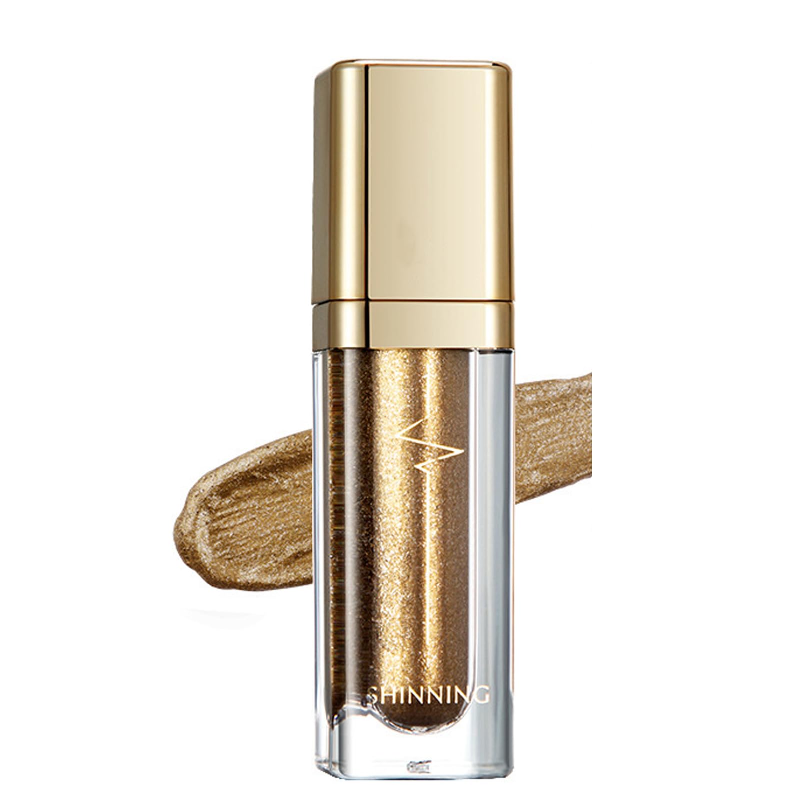 Liquid Glitter Eyeshadow, Metallic Matte Shimmer Sparkly Eye Shadows Eyeliner Pen Long Lasting Waterproof Quick Drying Eye Make up Kits(Gold)