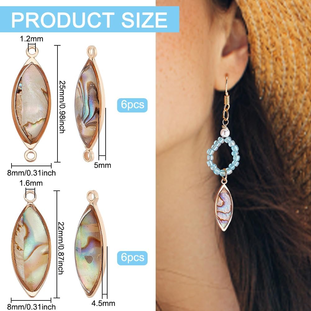 BENECREAT Abalone Shell Charms, Paua Shell Pendant Shell Charms for Jewelry Making - Image 2