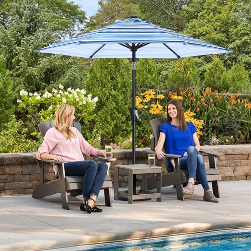 Image of ABCCANOPY 7.5FT Patio Umbrella Outdoor 6 RibsTable Umbrella | Fade & UV Resistant Fabric,6 Fiberglass Ribs,Smooth Crank System,Purple Blue Stripes,Great for Patio,Backyard,Garden,Deck