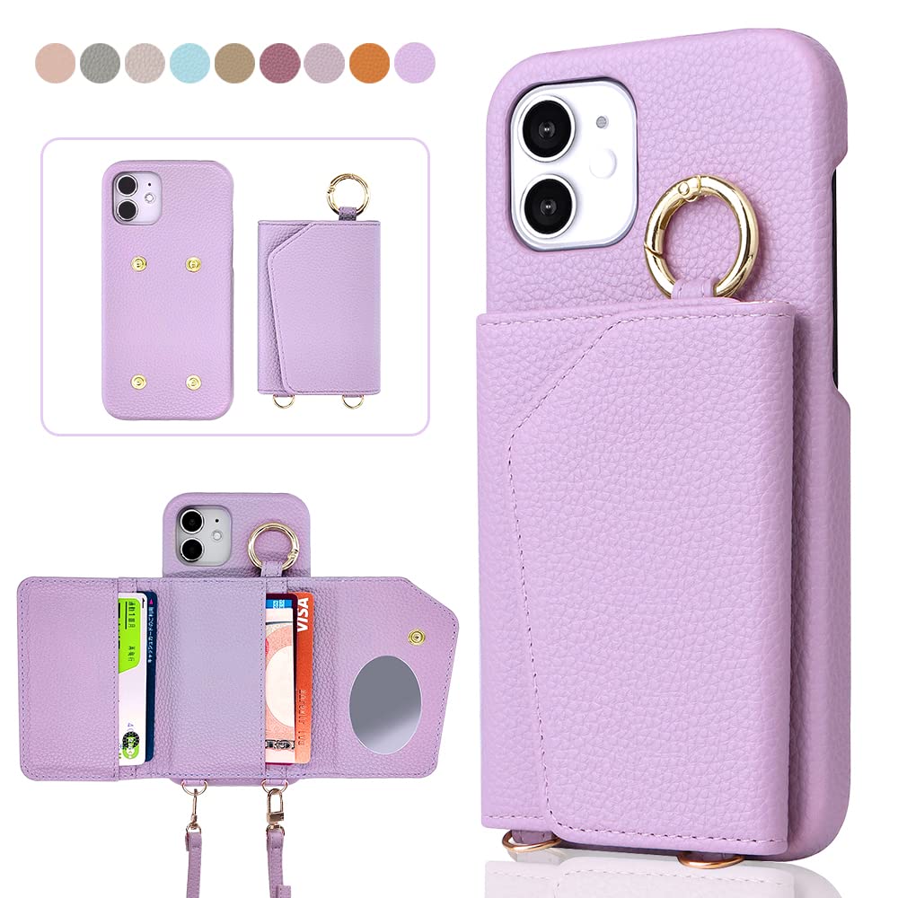 Amazon.co.jp: Carambola スマホケース ショルダー 背面 カード収納