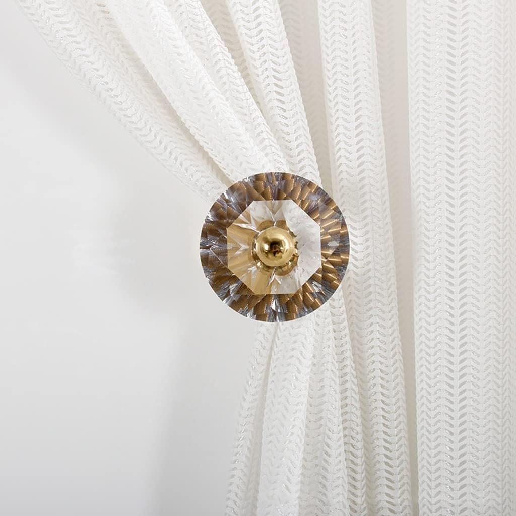 Embrasses de Rideaux, Crochets de Rideaux en Laiton et Cristal Artificiel, Attaches décoratives pour Rideaux, Crochets muraux pour Rideaux, Crochets décoratifs (Lot de 2),Set of 2