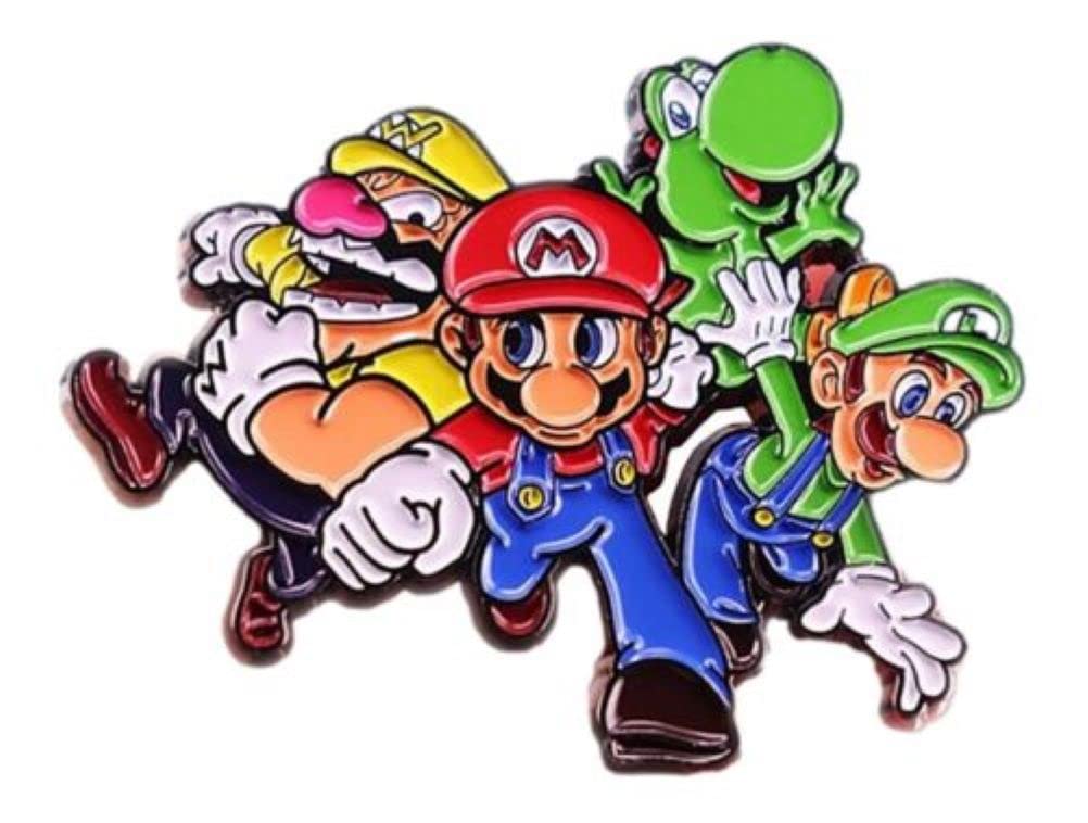 Super Cartoon Mario and Friends Characters 1.2 Inch Tall Metal Enamel Pin