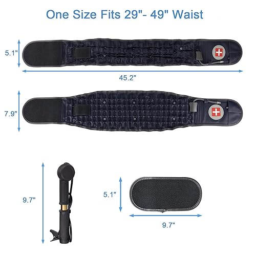 Miniatura 6 de Cinturón de dolor de espalda, soporte lumbar inflable para alivio del dolor de espalda baja, cinturón de descompresión, dispositivo de tracción