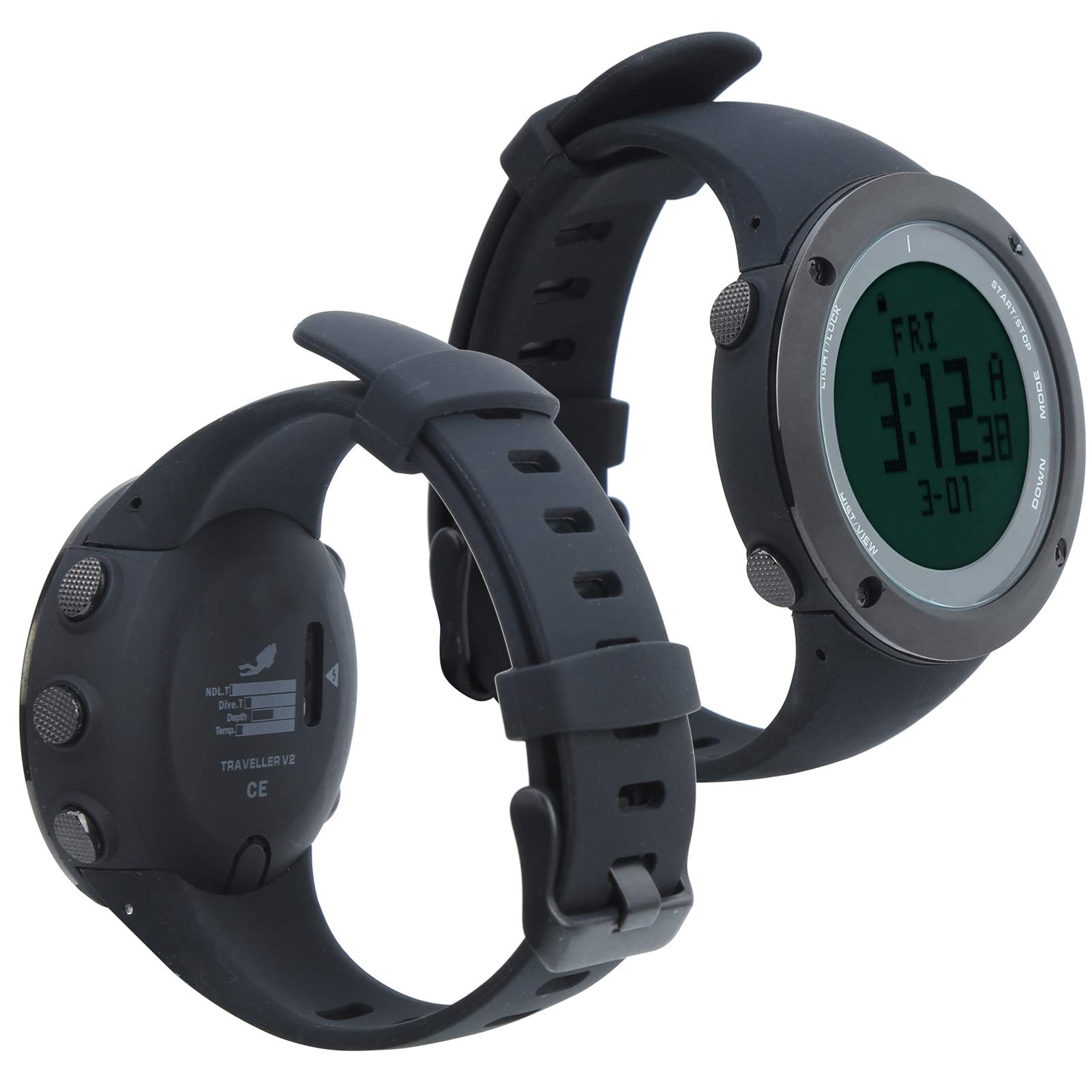 FR730 Reloj de Buceo con Snorkel Profesional 100 M Medición de Profundidad a Prueba de Agua Reloj Deportivo Electrónico con Altímetro Barómetro Brújula para Natación Snorkel