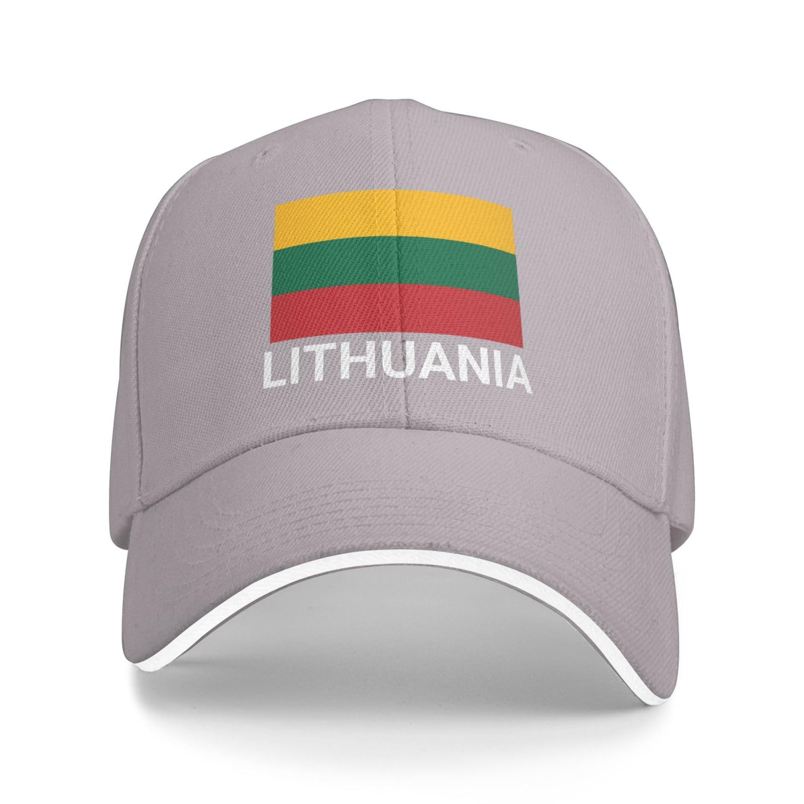 Support Lithuania Flag Hat Lithuanian Caps for Men Women I Stand with Lithuania Baseball Cap Trucker Hats Gray