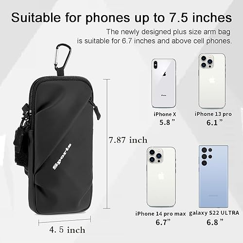 Vista 34 de Soporte para teléfono celular, pequeña bolsa cruzada con brazalete, se adapta a iPhone y todos los teléfonos celulares, uso para correr, caminar