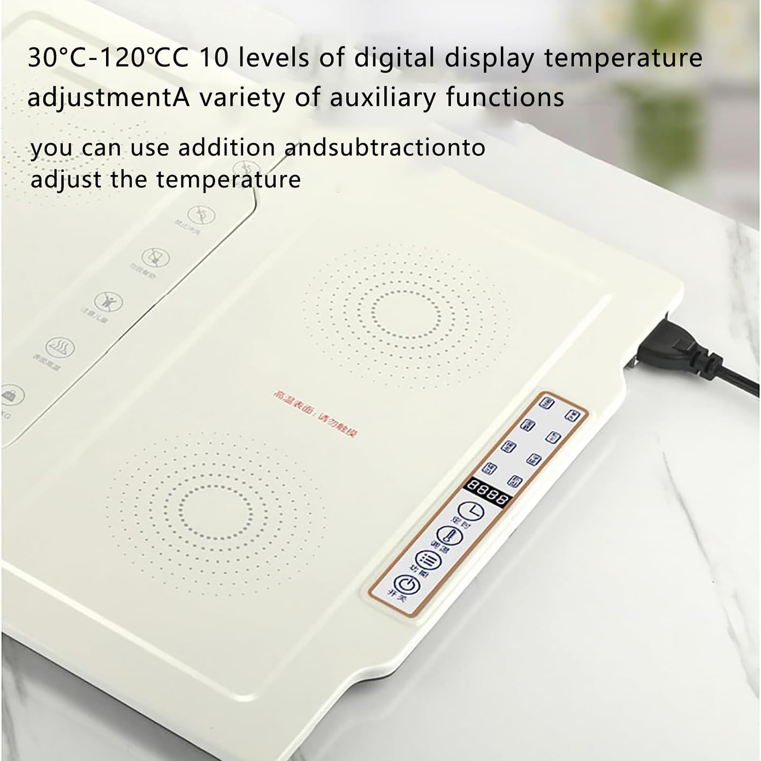 Calentador de Alimentos portátiles Plegables: Plato Caliente de Temperatura Ajustable con Temporizador, Bandeja de Calentamiento eléctrico compacta para Buffet, Mesa, Cocina y Fiestas